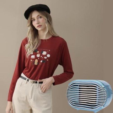 HsinGo 日本櫃限定暖絨棉上衣(5件組)+【SONGEN松井】PTC陶瓷發熱小型輕便暖氣機/電暖器(SG-110FH(B))