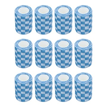 毛皇上 彈力自黏寵物繃帶 藍色格子 大號  362g  12捲