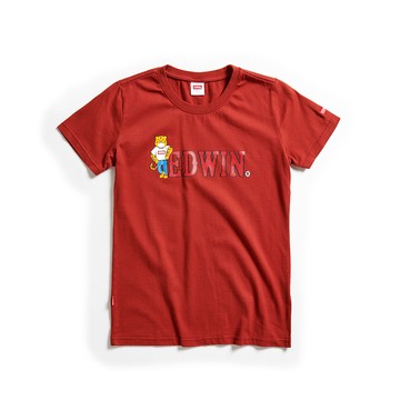 EDWIN｜女裝｜復古福虎插畫印花短袖T恤