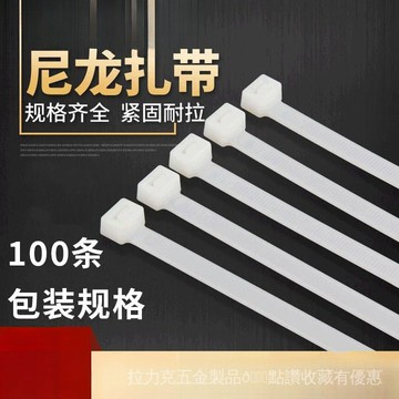 [24時熱賣]尼龍紮帶 紮帶 自鎖紮帶自鎖式尼龍紮帶廠家批發100條黑白色3*4*5*8*10*12塑料束線捆綁帶 DW