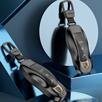 適用于保時捷鑰匙包保時捷911卡宴macan帕拉梅拉鋁合金鑰匙扣殼套