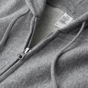 麻灰 水泥灰 460g重磅加絨拉鏈衛衣女加厚寬松開衫情侶衛衣男秋冬