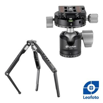 Leofoto徠圖 MT-03+LH-25R鋁合金蜘蛛桌面迷你兩節三檔攝影三腳架(彩宣總代理)