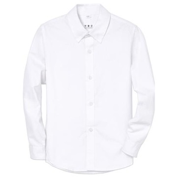 男童白襯衫長袖小男孩套裝小學生秋季白色襯衣校服兒童加絨中大童