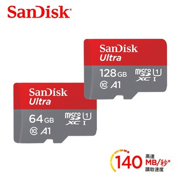 隔日到貨🔥SanDisk Ultra 140MB/s microSD記憶卡 A1 64G、128GB