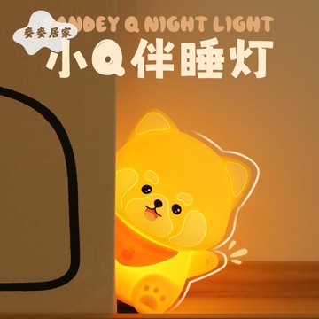 卡通  小浣熊小夜燈 led床頭伴睡可愛硅膠拍拍燈 usb充電氛圍燈 小擺件[PP0505062]