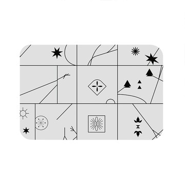 【怪獸】日竹門 10秒頂吸 軟式珪藻土吸水地墊 黑白線(60x40cm)