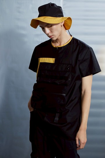 可拆式口袋上衣 - 黑