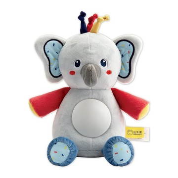 小牛津 抱抱音樂寶貝 獨立機芯設計 42首搖籃曲 水晶絨材質  小象 灰色  1組