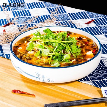 水煮魚大碗餐廳酒店湯碗厚邊酸菜魚盆商用水煮肉片家用大號湯盆