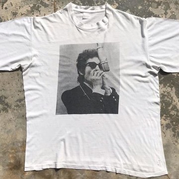 致敬鮑勃·迪倫人像潮牌印花短袖美式街頭vintage古著阿美咔嘰T恤