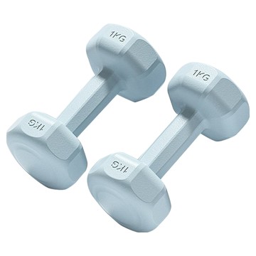 體育健身03 女士小啞鈴  18 x 9 x 10cm  天空藍  1kg  2個