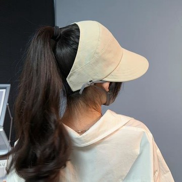 趙露思同款帽子女可掛口罩露馬尾防曬帽薄款半空頂時尚戶外遮陽帽