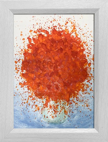 水彩畫：紅色花卉