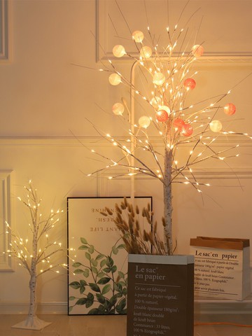 led發光白樺樹燈彩燈氛圍燈飾網紅求婚室內裝飾生日場景臥室布置