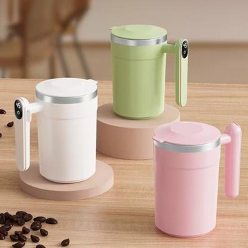 跨境咖啡杯智能磁力自動攪拌杯電動便攜式奶昔杯蛋白搖搖杯充電款