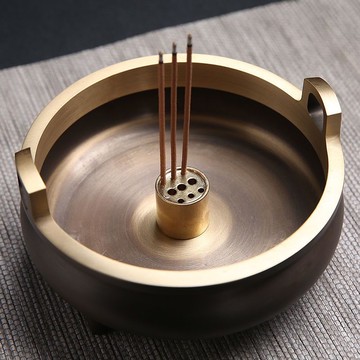 純銅香爐檀香爐供佛爐財神家用供奉祖先插香爐線香爐超大號香薰爐 c7301