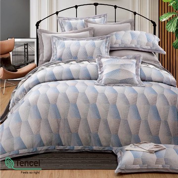 七件式床罩組/夢幻天絲LF纖維/2437幾何精靈