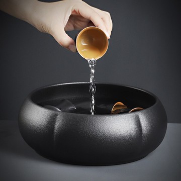 家用陶瓷大號茶洗碗功夫茶具配件茶海茶道配件杯洗水孟水洗水培盆