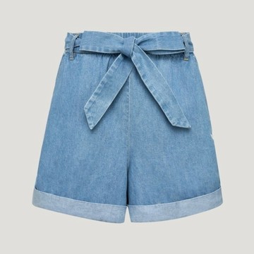 Adidas 愛迪達 Denim Short W LF4604 女 短褲 牛仔短褲 休閒短褲 藍 亞版 丹寧 蝴蝶結