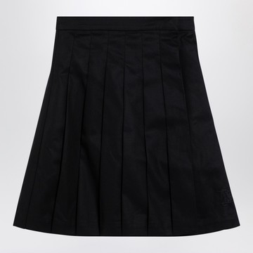 Black cotton-blend skirt