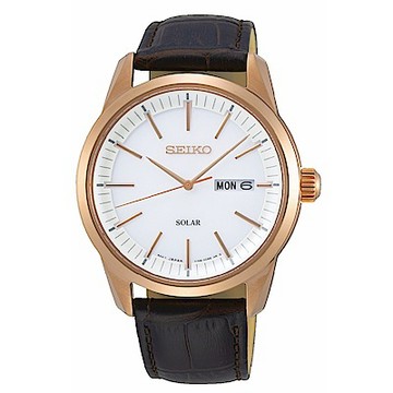 SEIKO精工 質感簡約太陽能時尚腕錶V158-0BE0K/SNE530P1