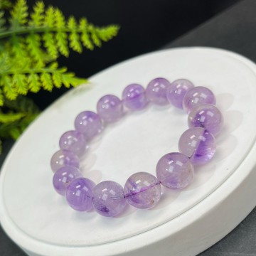 天然超七水晶手串14mm冰透彩虹閃片紫色超級能量七水晶高振動頻率