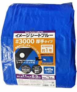 (モリリン) ブルーシート イメージシートブルー #3000 厚手 7.2×9.0m ポリカーボネートハトメ 使用目安約1年 1枚入