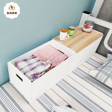 床头置物架大学生上下铺收纳柜宿舍神器卧室床边衣物收纳盒箱框子py6072