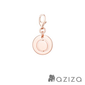 aziza 玫瑰金縷空圓盤吊飾-O (吊飾小物)