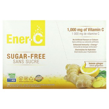 Ener-C, 維生素 C 混合飲品，無糖，檸檬姜，1000 毫克，30 包