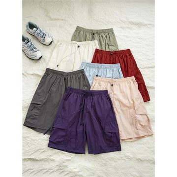 多巴胺配色冰感輕量化透氣速干戶外工裝機能寬松防曬短褲沙灘褲