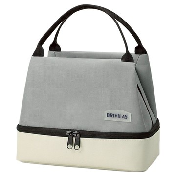 BRIVILAS 多巴胺色系雙層加厚保溫保冷大容量手提便當包  1個  20 x 14 x 20cm  灰色