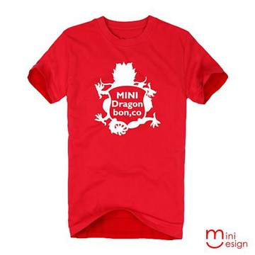Minidesign-MINI Dragon盾牌龍潮流設計短T 五色