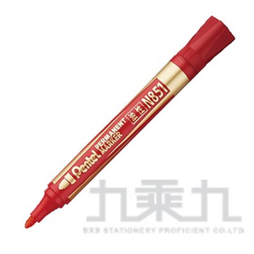 Pentel 油性筆-圓頭 N851 紅【九乘九購物網】
