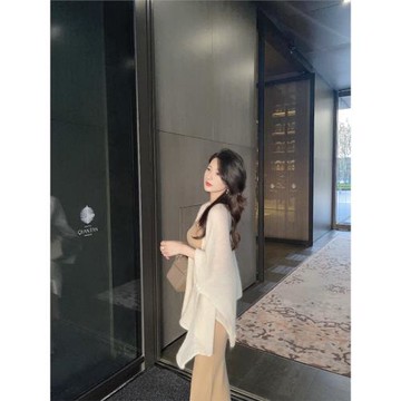 mmm collection 貴氣美人氛圍感半透羊毛馬海毛披肩坎肩薄款開衫