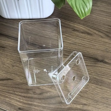 小型擺攤迷你鬥魚魚缸正方形泰國透明亞克力桌面塑料盒寵物飼養