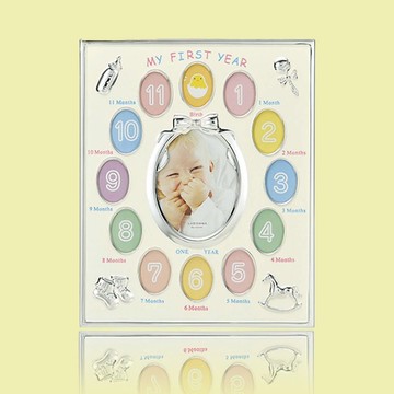 日本 LADONNABaby週歲成長記錄相框/白色