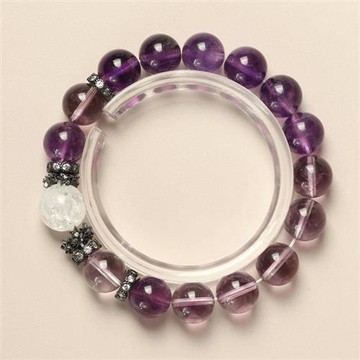 【米蘭精品】水晶手鍊串珠手繩-九紫離火10.5mm紫水晶女飾品74kj24