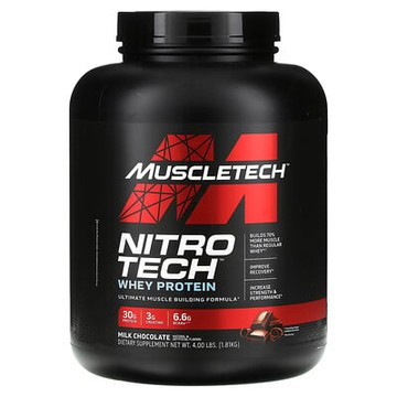 MuscleTech, Nitro Tech® 乳清蛋白，牛奶巧克力味，4 磅（1.81 千克）