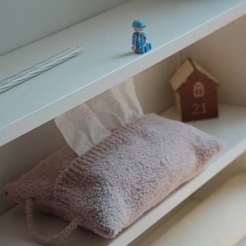 粉色米色抽紙裝飾袋 聖誕冬日禮物 紙巾盒 按扣設計紙巾包