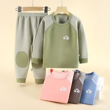 【台灣出貨】兒童保暖內衣 套裝 春秋新款兒童內衣套裝彩棉秋衣秋褲男女中大童寶寶長袖睡衣家居服兒童居家服 內搭衣 純棉