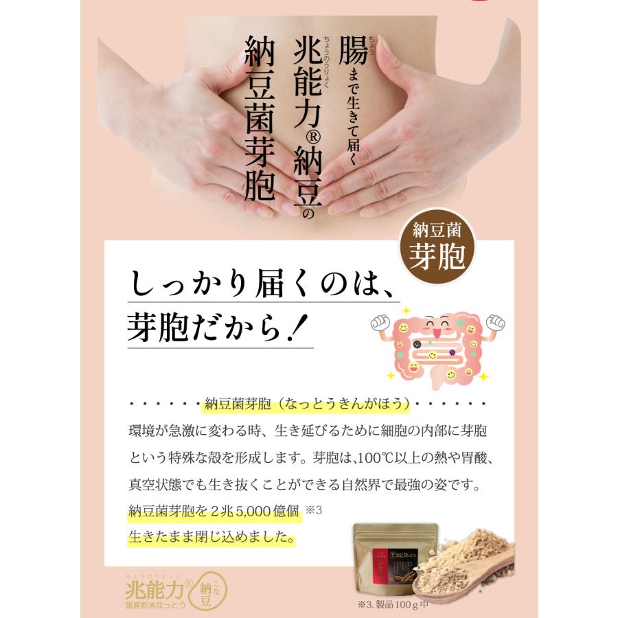 あらびきタイプ。 国産 粉末なっとう 100g  納豆パック1,000個分の納豆菌が活きている粉納豆。