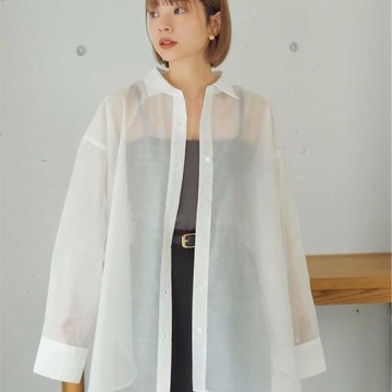 外貿日單 多色入 夏季新品 寬松版型 輕盈透視防曬襯衫