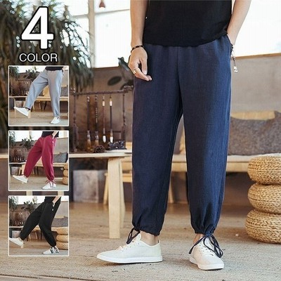 涼しいズボン麻ズボンサルエルパンツメンズ麻パンツリネンパンツイージーパンツメンズファッション 通販 Lineポイント最大get Lineショッピング