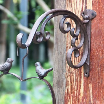 鐵藝掛鉤戶外花籃吊鉤花鉤吊籃掛架墻壁花掛架花架壁掛燈籠支撐架70-SFY 保售後