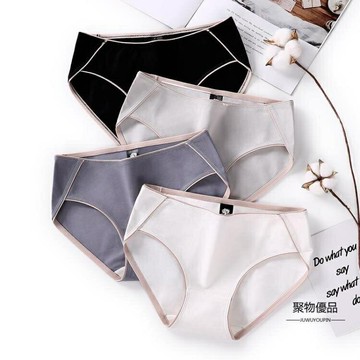 內褲女純棉中腰抗菌全棉少女學生女士透氣運動款三角短褲頭【聚物優品】