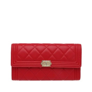 CHANEL BOY 羊皮金屬翻蓋長夾