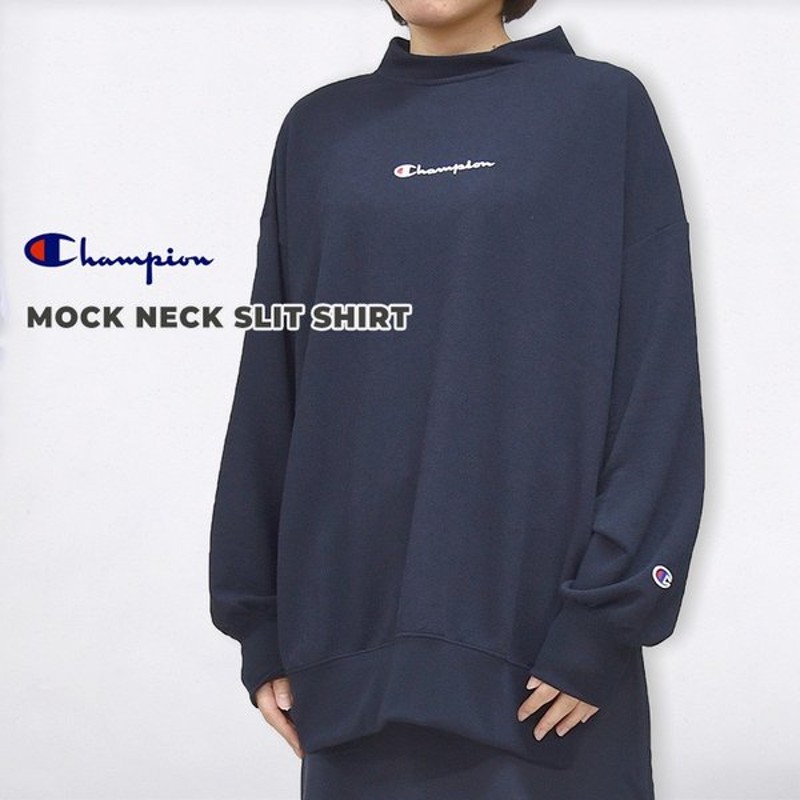 チャンピオン Champion トレーナー スウェット カジュアル ウエア ファッション トップス スリット Mock Neck Slit Shirt Cw Rs004 白 紺 青 通販 Lineポイント最大0 5 Get Lineショッピング