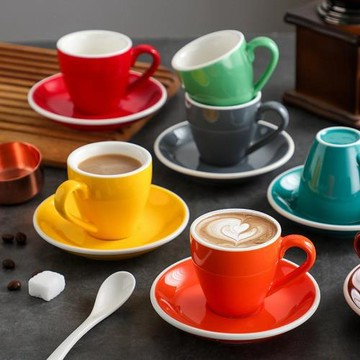 加厚陶瓷雞蛋型80ml經典濃縮咖啡杯碟小號意式瓷杯基本色espresso